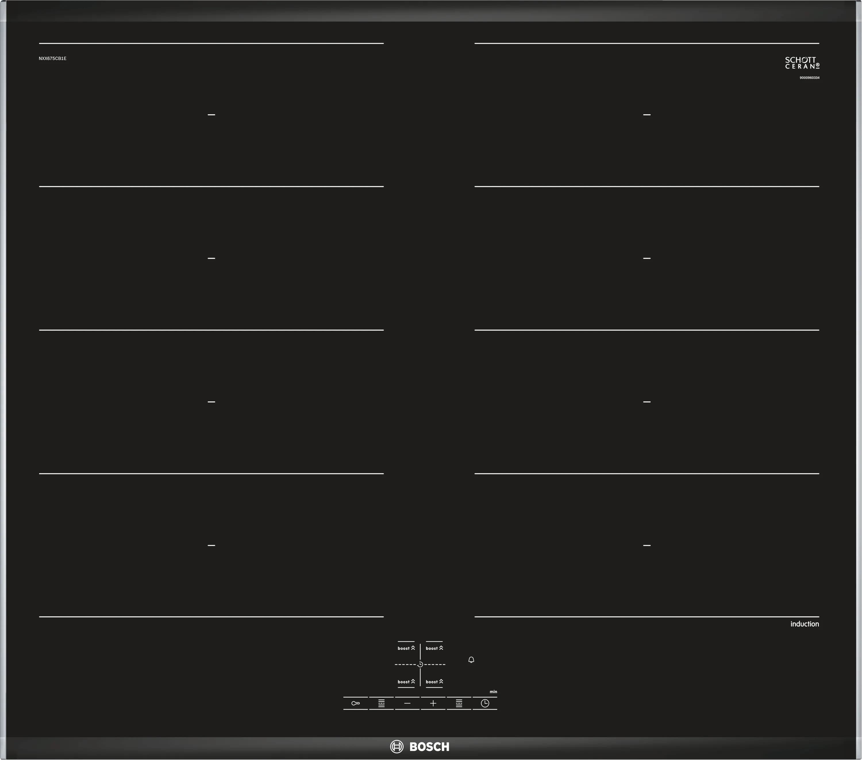 NXX675CB1E , ComfortProfil 60 cm Induktions-Kochfeld Glaskeramik