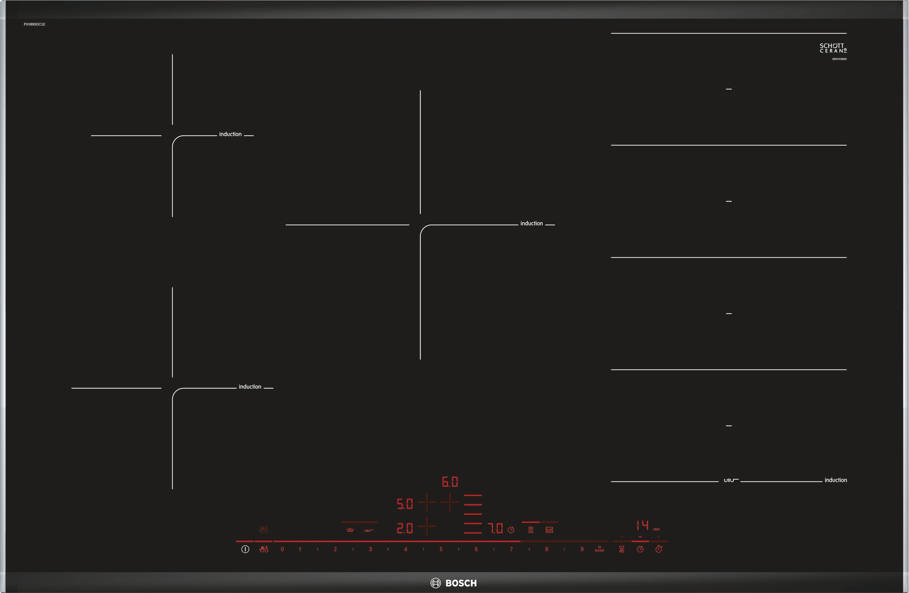PXV895DC1E , 80 cm Kochfeld Glaskeramik