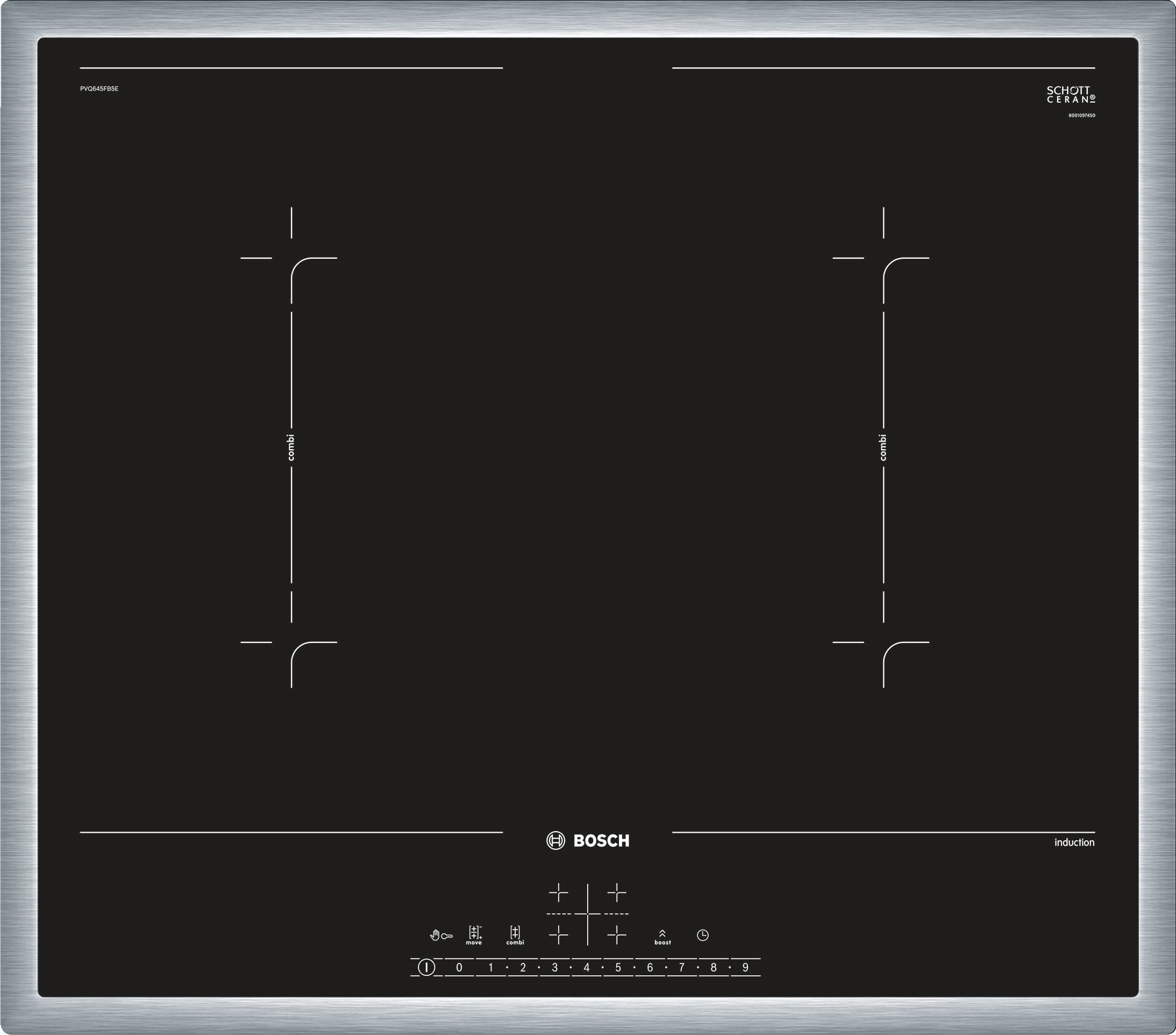 PVQ645FB5E 60 cm Induktions-Kochfeld Glaskeramik