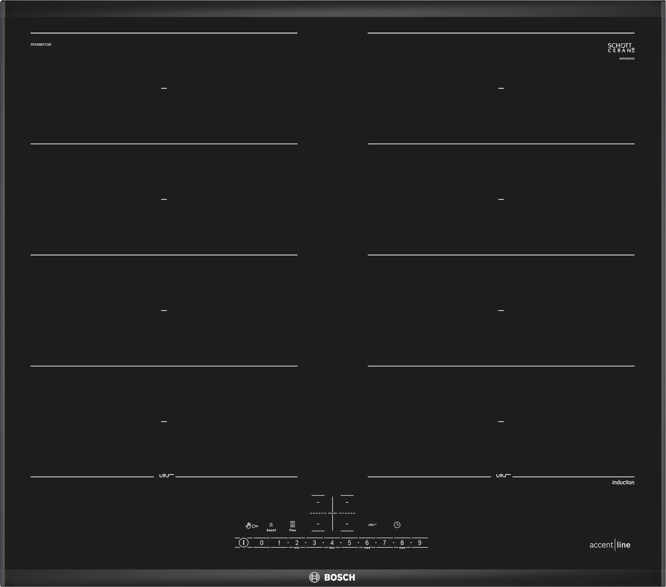 PXX695FC5E 60 cm Induktions-Kochfeld Glaskeramik