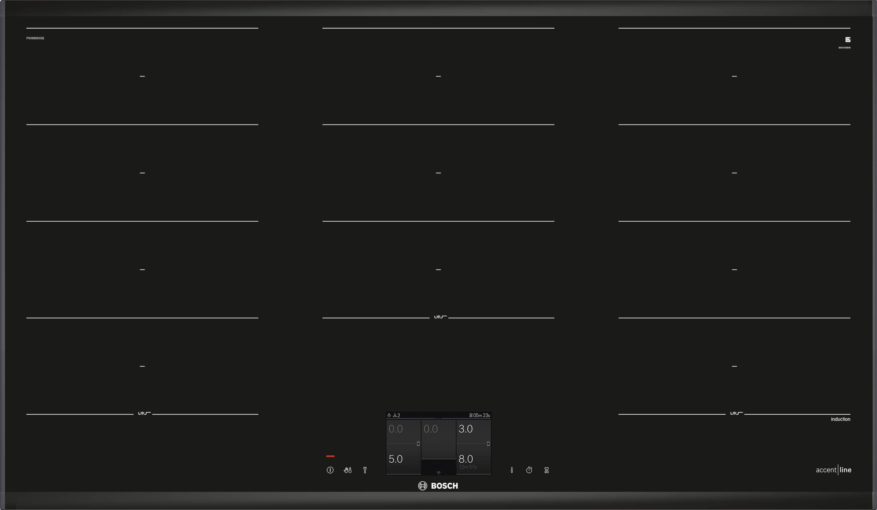 PXX995KX5E 90 cm Induktions-Kochfeld Glaskeramik