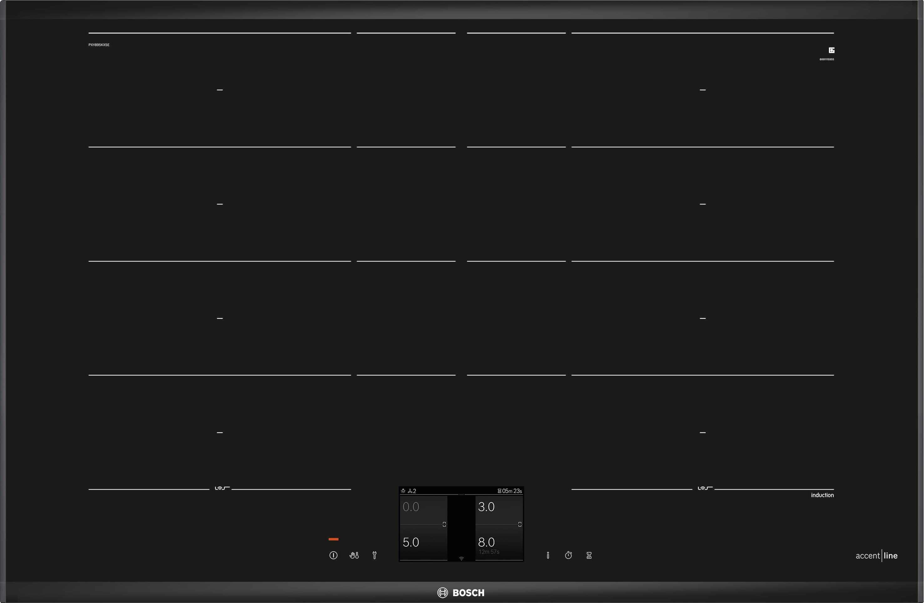 PXY895KX5E , 80 cm Induktions-Kochfeld Glaskeramik